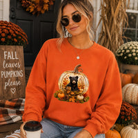 Cozy Pumpkin Fall Black Bear Sweatshirt