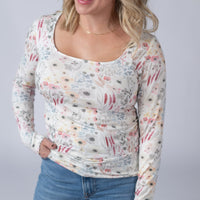 IN STOCK Alyssa Long Sleeve Top - Wildflower Gardens