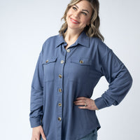 IN STOCK Brenna Button Down Top - Denim