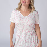 IN STOCK Sarah Ruffle Short Sleeve - Pretty in Pink Floral