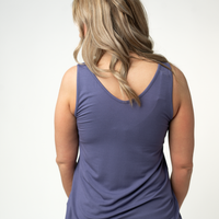 IN STOCK Vera V Neck Tank - Slate Purple