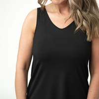 IN STOCK Vera V Neck Tank - Black