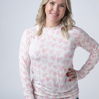 IN STOCK Blair Long Sleeve Top - Blushing Pink Hearts