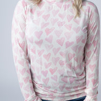 IN STOCK Blair Long Sleeve Top - Blushing Pink Hearts