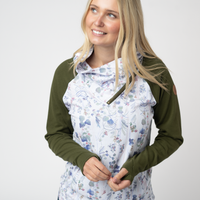 IN STOCK Classic Zoey ZipCowl Sweatshirt - Olive Meadow and Olive