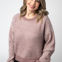 IN STOCK Josie Cozy Crew Sweater - Dusty Rose