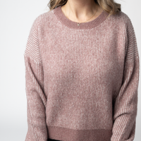 IN STOCK Josie Cozy Crew Sweater - Dusty Rose