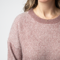 IN STOCK Josie Cozy Crew Sweater - Dusty Rose