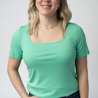 IN STOCK Short Sleeve Alyssa Top - Aquamarine