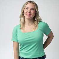 IN STOCK Short Sleeve Alyssa Top - Aquamarine