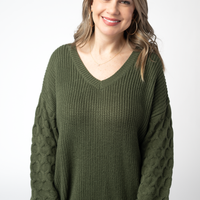 IN STOCK Talina Textured Sweater - Olive