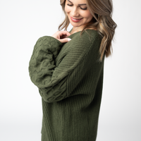 IN STOCK Talina Textured Sweater - Olive