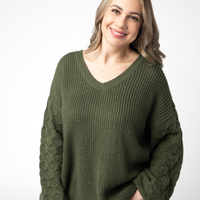 IN STOCK Talina Textured Sweater - Olive