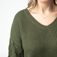 IN STOCK Talina Textured Sweater - Olive