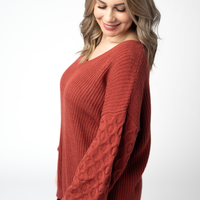 IN STOCK Talina Textured Sweater - Brick