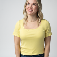 IN STOCK Short Sleeve Alyssa Top - Yellow