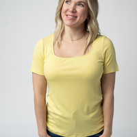 IN STOCK Short Sleeve Alyssa Top - Yellow