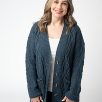 IN STOCK Brooks Button Sweater Cardigan - Navy