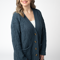 IN STOCK Brooks Button Sweater Cardigan - Navy