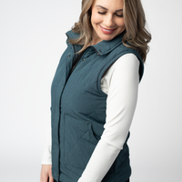 IN STOCK Remy Zip Up Vest - Teal