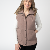 IN STOCK Remy Zip Up Vest - Chestnut