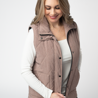 IN STOCK Remy Zip Up Vest - Chestnut