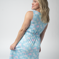 IN STOCK Beverly Button Dress - Aqua Palm