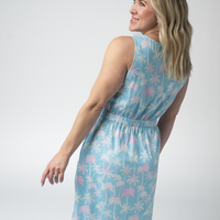 IN STOCK Beverly Button Dress - Aqua Palm