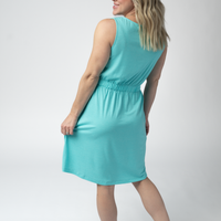 IN STOCK Beverly Button Dress - Aqua