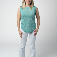 IN STOCK Morgan Micro Striped Tank - Jade