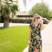 IN STOCK Harley High-Low Dress - Navy Citrus FINAL SALE