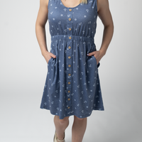 IN STOCK Beverly Button Dress - Nautical Navy