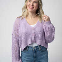IN STOCK Callie Cropped Cardigan - Lavender FINAL SALE
