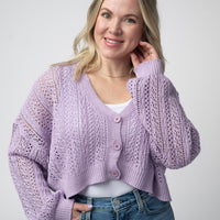 IN STOCK Callie Cropped Cardigan - Lavender FINAL SALE