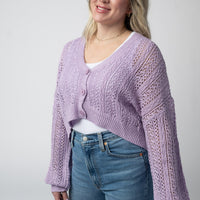 IN STOCK Callie Cropped Cardigan - Lavender FINAL SALE