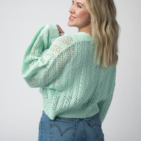 IN STOCK Callie Cropped Cardigan - Mint FINAL SALE