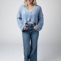 IN STOCK Callie Cropped Cardigan - Sky Blue FINAL SALE