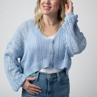 IN STOCK Callie Cropped Cardigan - Sky Blue FINAL SALE
