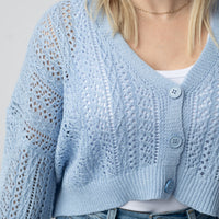 IN STOCK Callie Cropped Cardigan - Sky Blue FINAL SALE