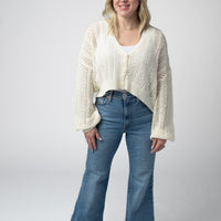 IN STOCK Callie Cropped Cardigan - Ivory FINAL SALE