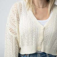 IN STOCK Callie Cropped Cardigan - Ivory FINAL SALE