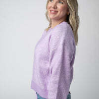IN STOCK Josie Cozy Crew Sweater - Lavender FINAL SALE