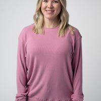 IN STOCK Corrine Ribbed Pullover Top - Rose