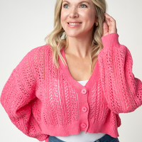 IN STOCK Callie Cropped Cardigan - Pink FINAL SALE
