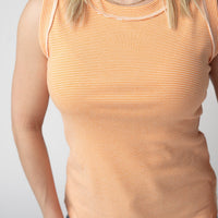 IN STOCK Morgan Micro Striped Tank - Orange