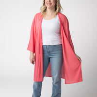 IN STOCK Ellie Cover-Up Kimono - Sunkissed Coral