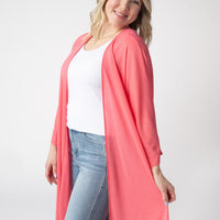 IN STOCK Ellie Cover-Up Kimono - Sunkissed Coral