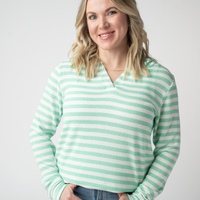 IN STOCK Amelia Striped Hoodie - Green