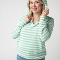 IN STOCK Amelia Striped Hoodie - Green