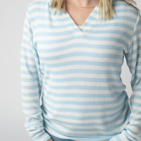 IN STOCK Amelia Striped Hoodie - Sky Blue